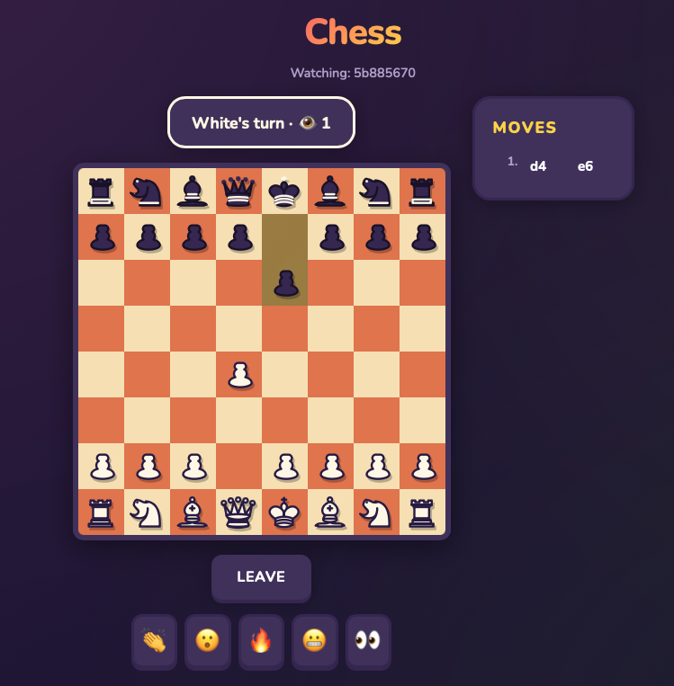 Chess – spelvy med bräde och drag
